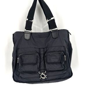 Vintage Y2K Banana Republic Men’s Travel Tote Carry On Nylon & Leather Bag